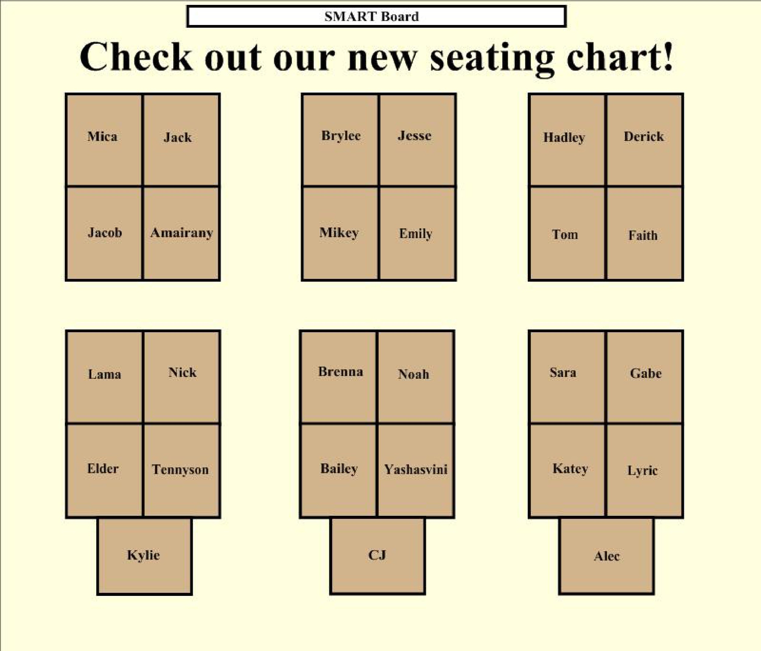 Printable Classroom Seating Chart Template Printable Templates