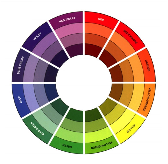 Printable Colour Wheel Chart