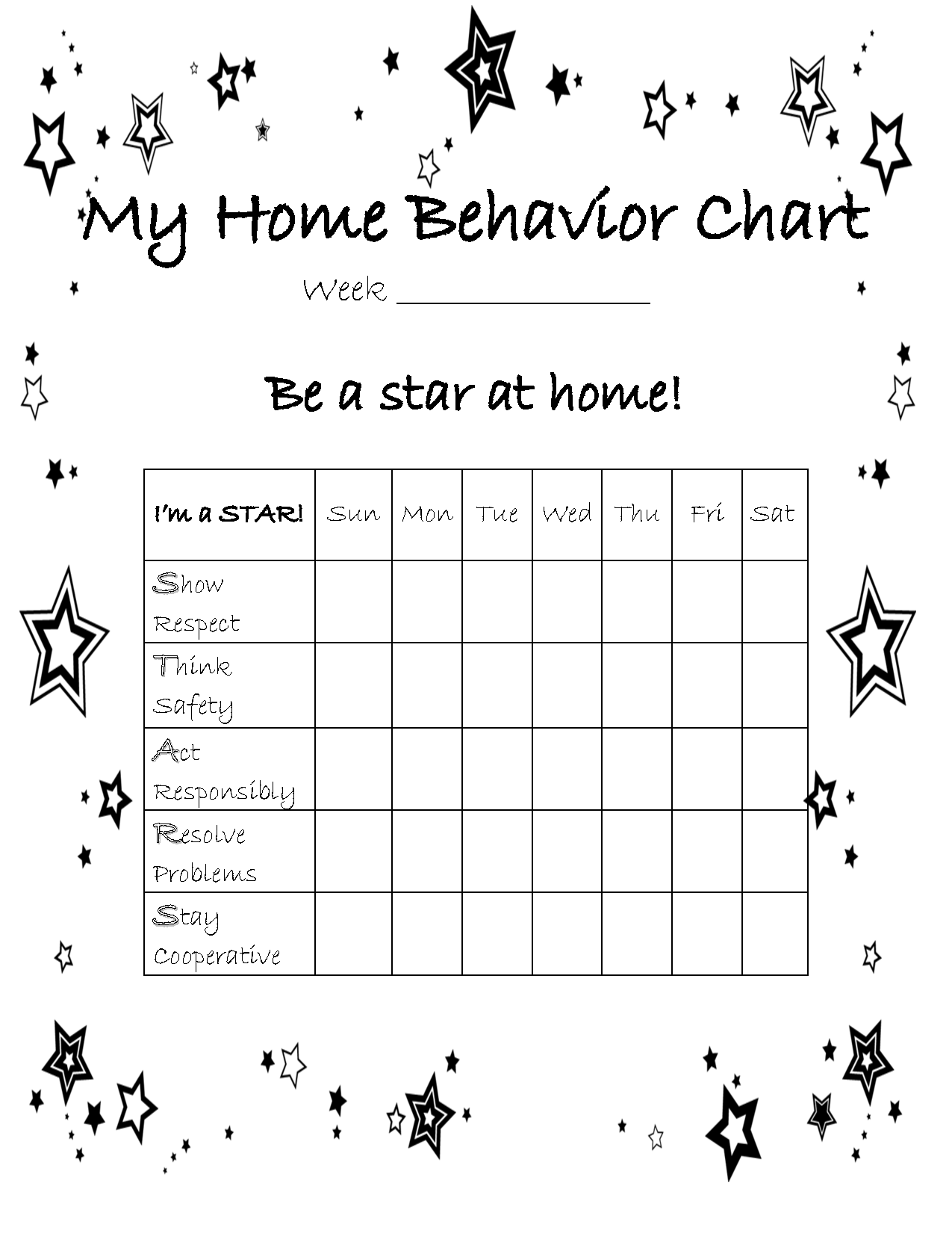 Printable Daily Behavior Charts For Home Natasha C Harrell