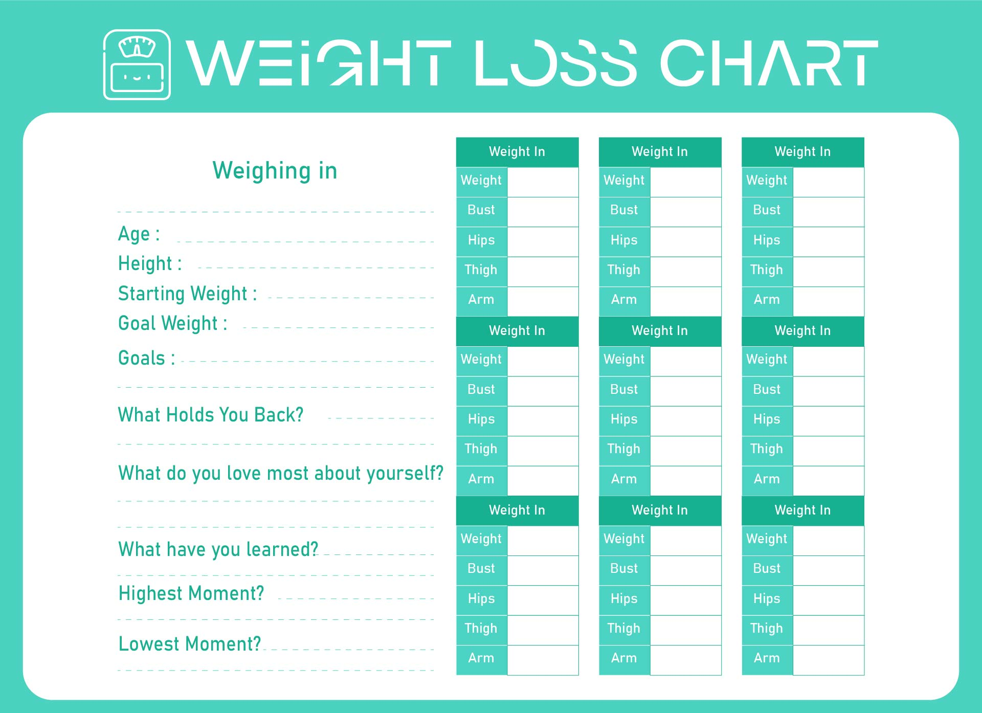 Printable Diet Chart For Weight Loss Printable Chart Images And 