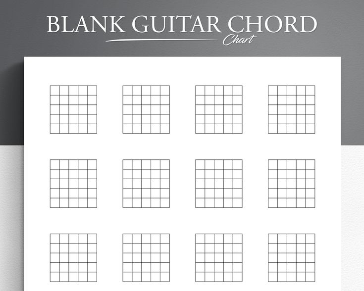 Printable Guitar Blank Chord Chart Blank Guitar Chord Diagrams Guitar 
