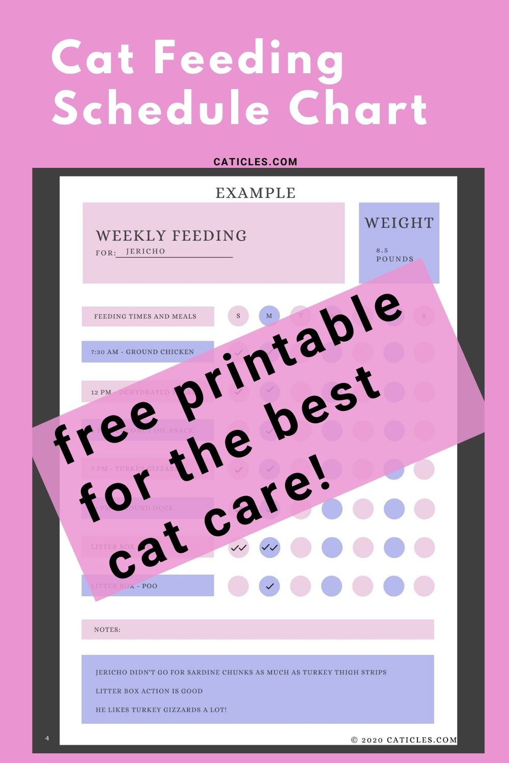 Printable Kitten Feeding Chart Printable New Year Banners