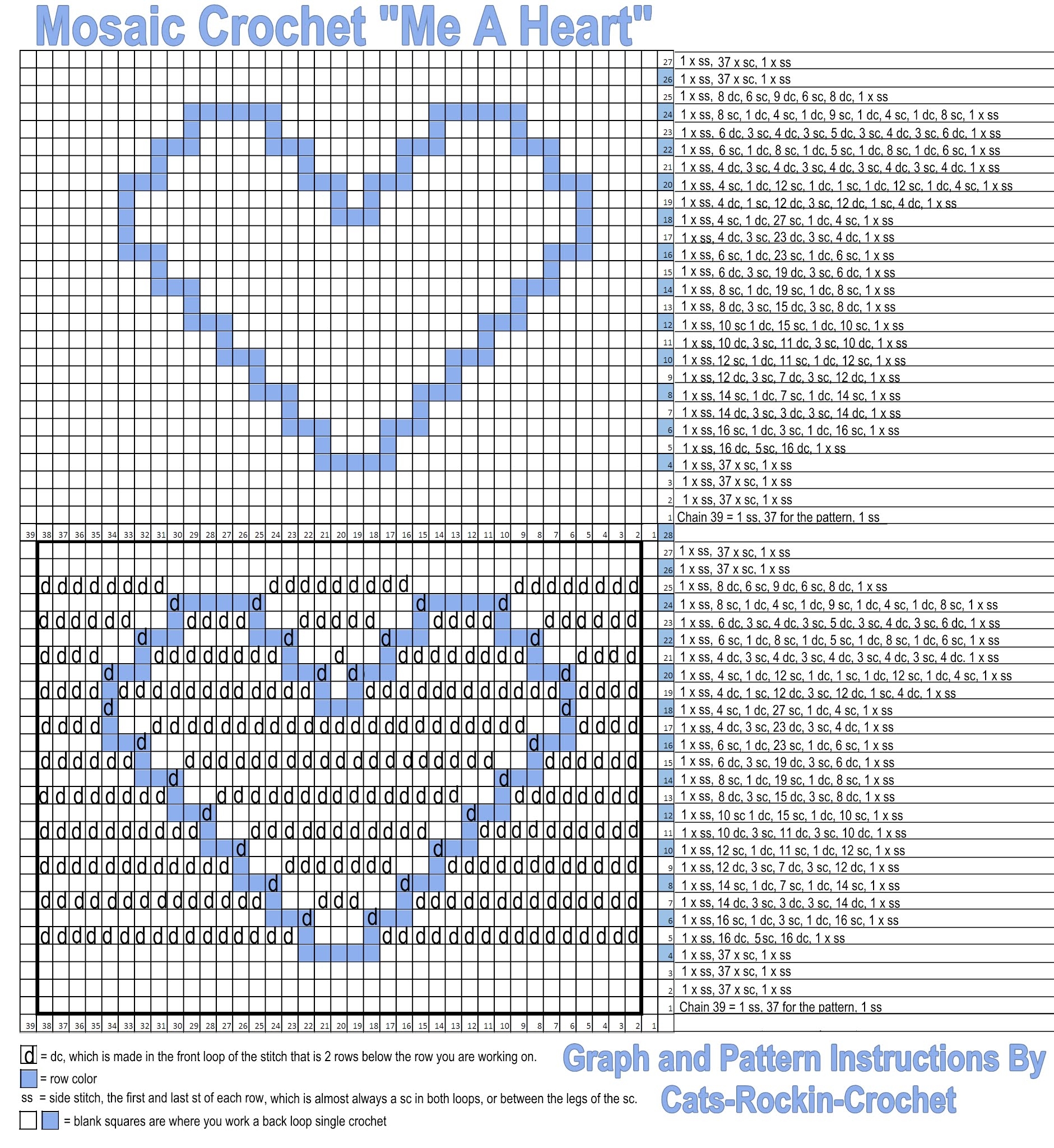 Printable Mosaic Crochet Pattern Charts