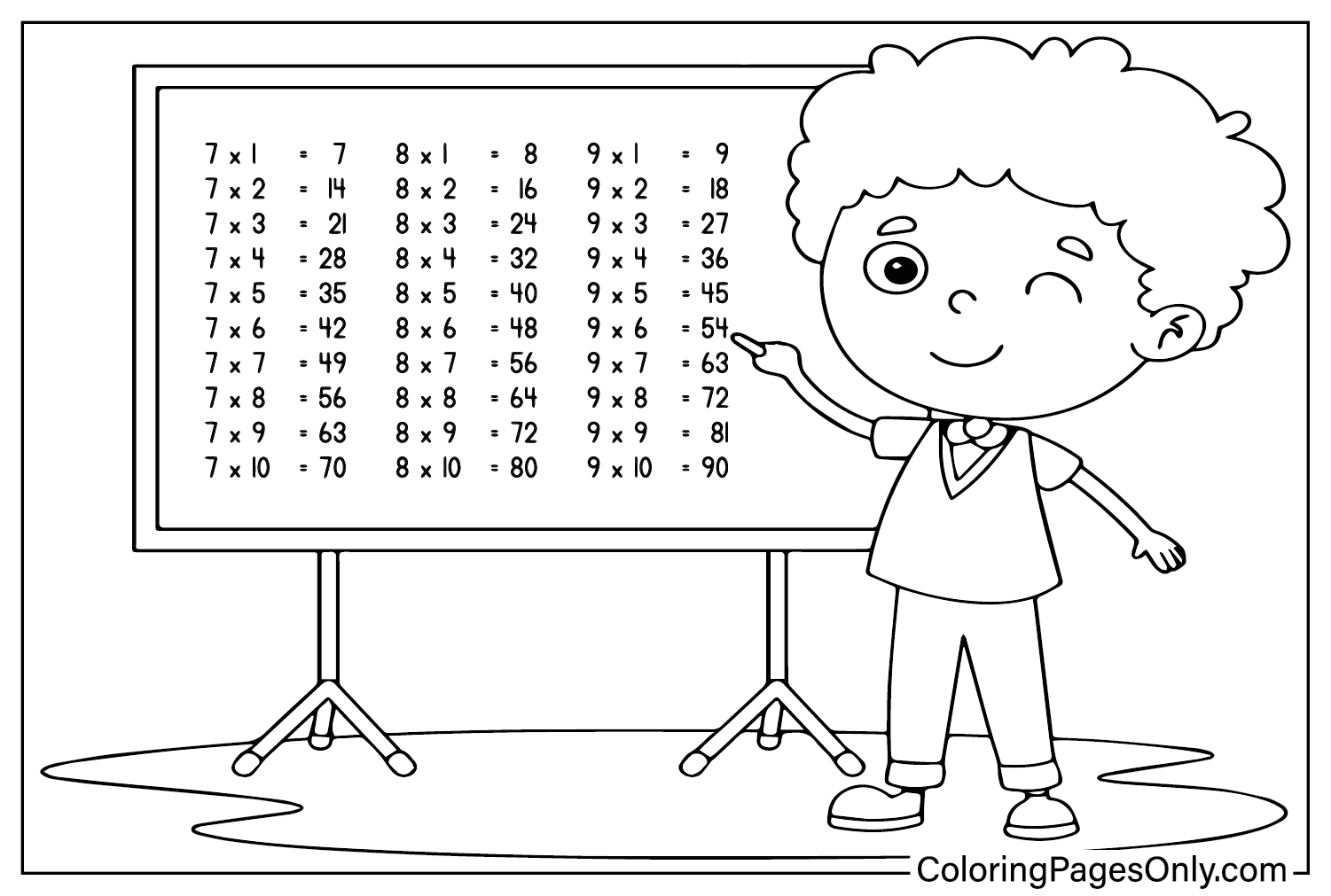 Printable Multiplication Chart Color Free Printable Coloring Pages