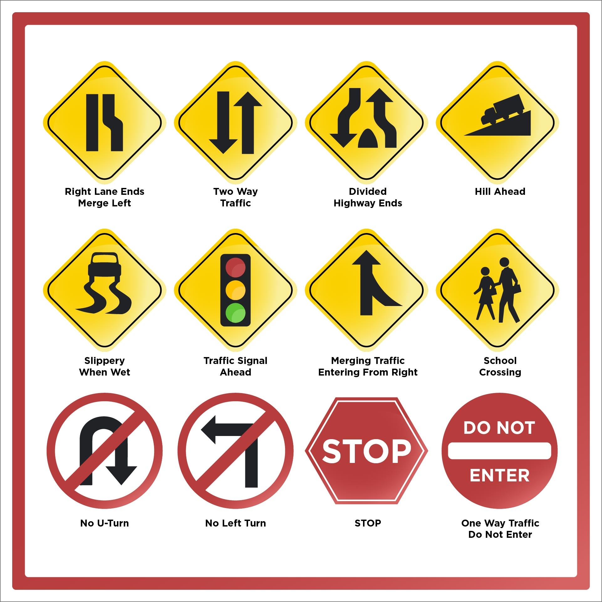 Printable Nc Dmv Road Signs Chart