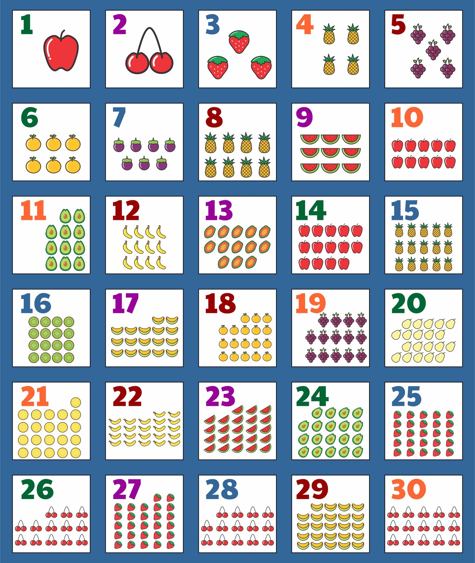 Printable Number Chart 1 30 Printable JD