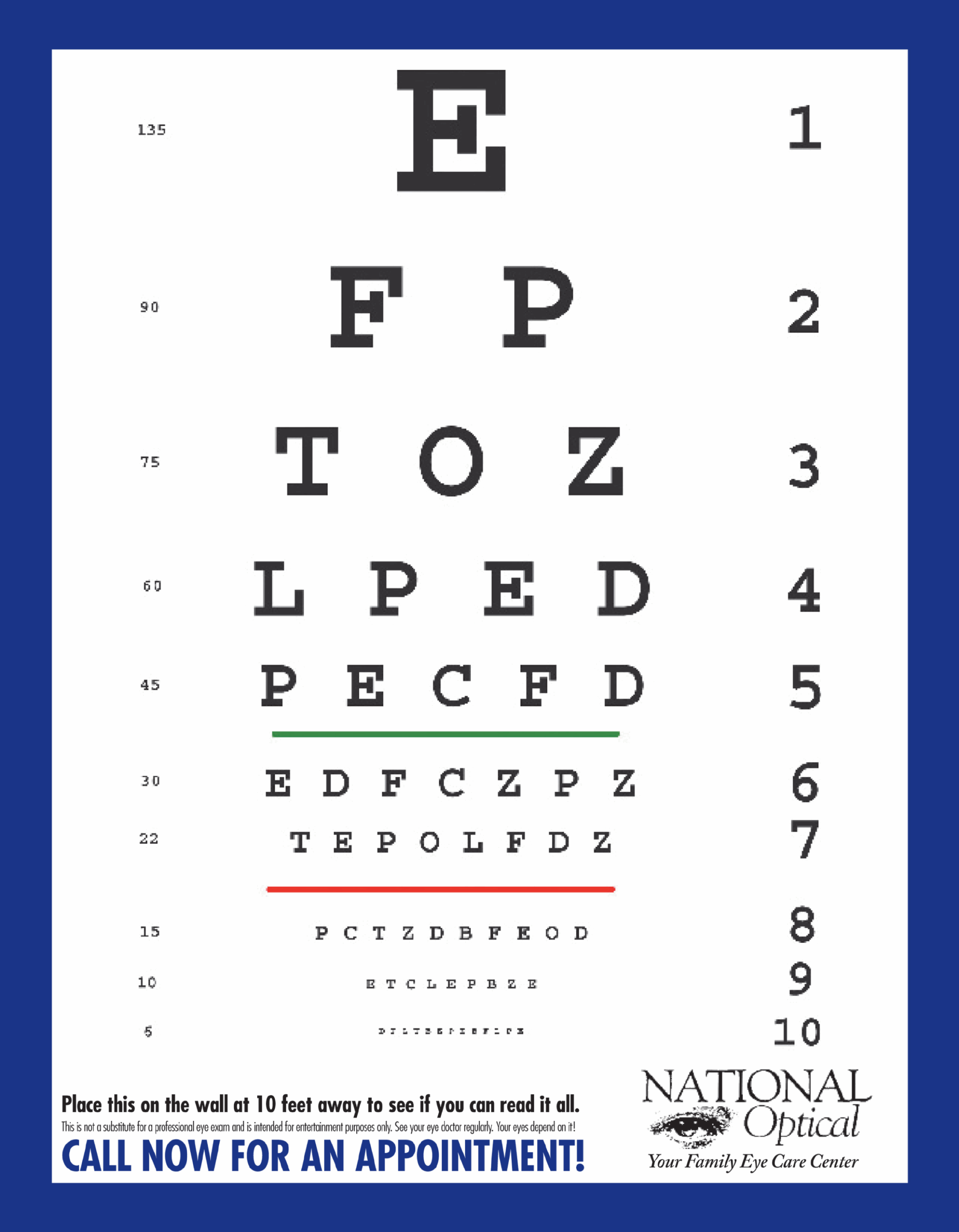 Printable Pediatric Eye Chart Kindergarten Eye Test Chart Eye Exam 