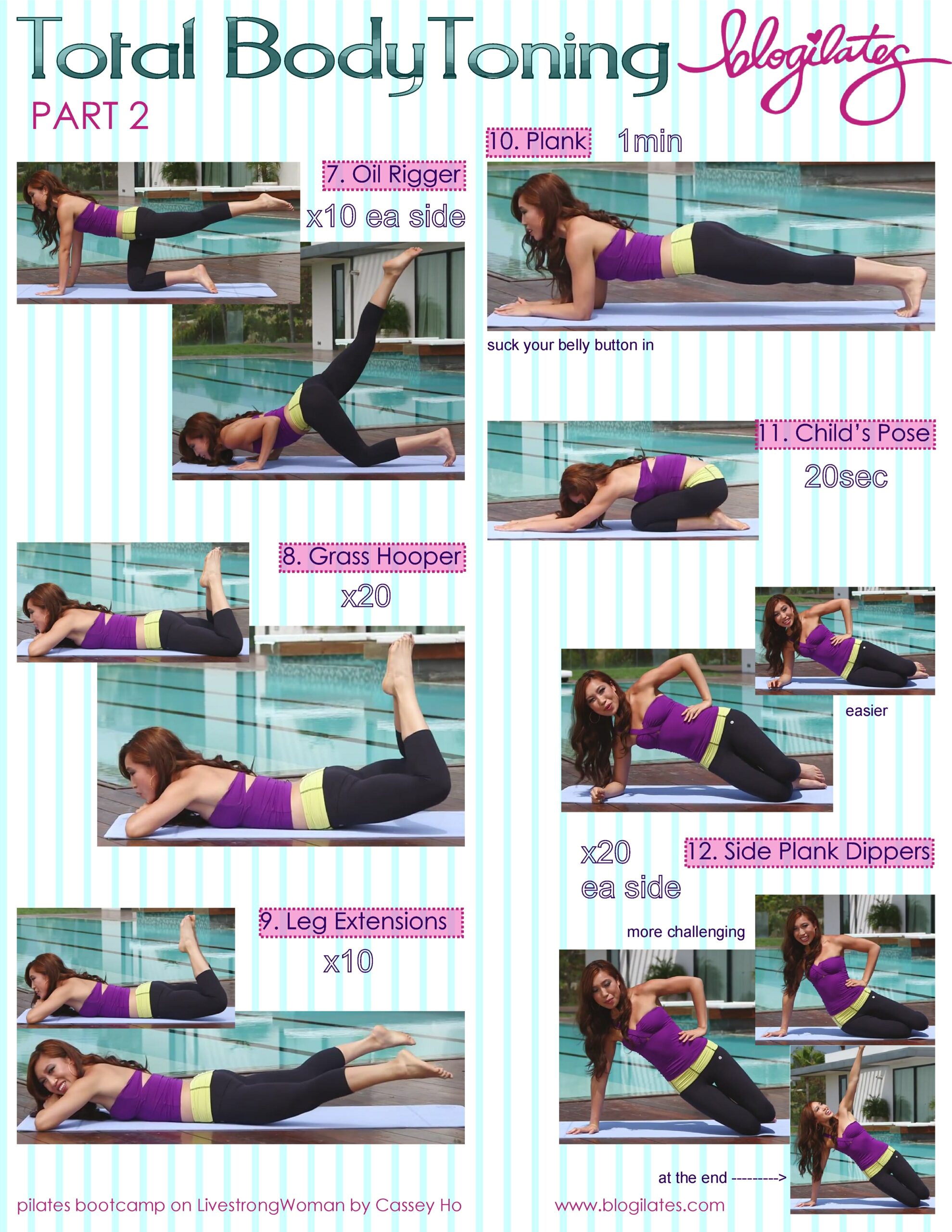 Printable Pilates Wall Workout Chart