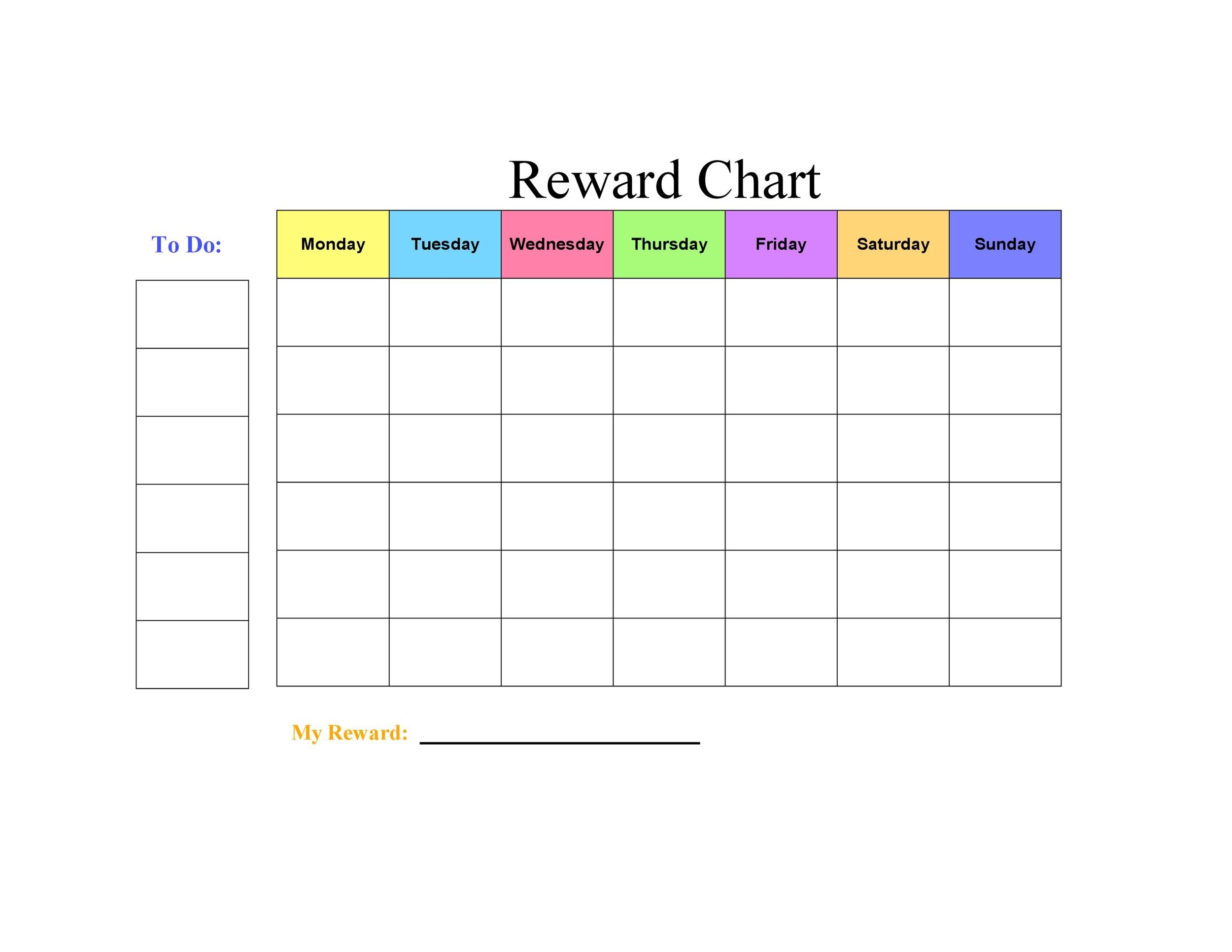 Printable Reward Charts For Kids Reward Chart Template Reward Chart Images