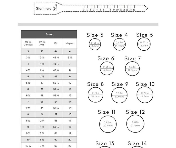 Printable Ring Measurement Chart Printable Word Searches