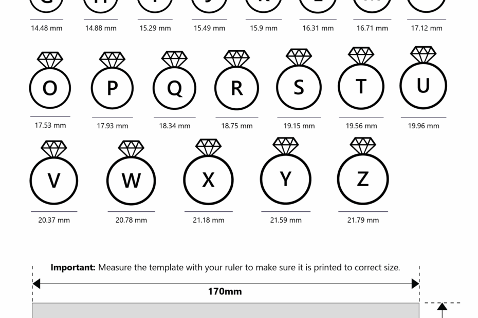 Printable Ring Size Chart Find Your Ring Size Easy
