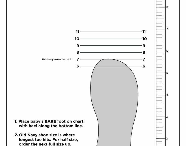 Printable Shoe Size Chart Activity Shelter