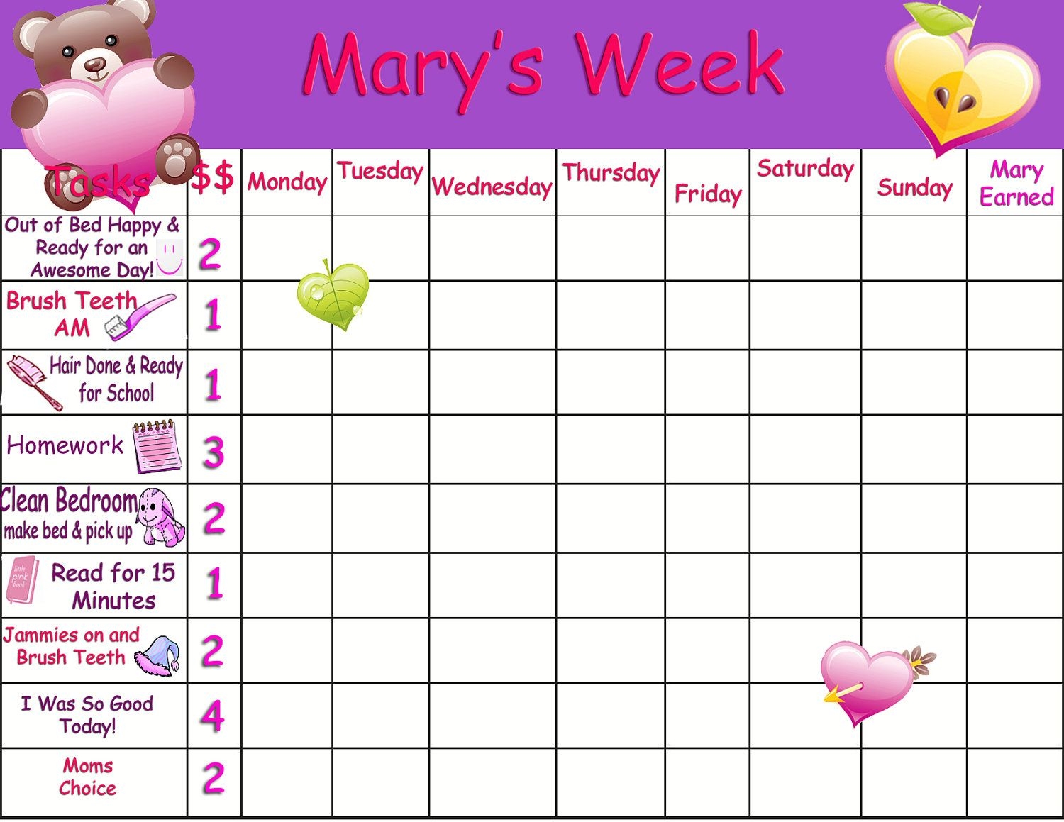 Printable Sticker Chart