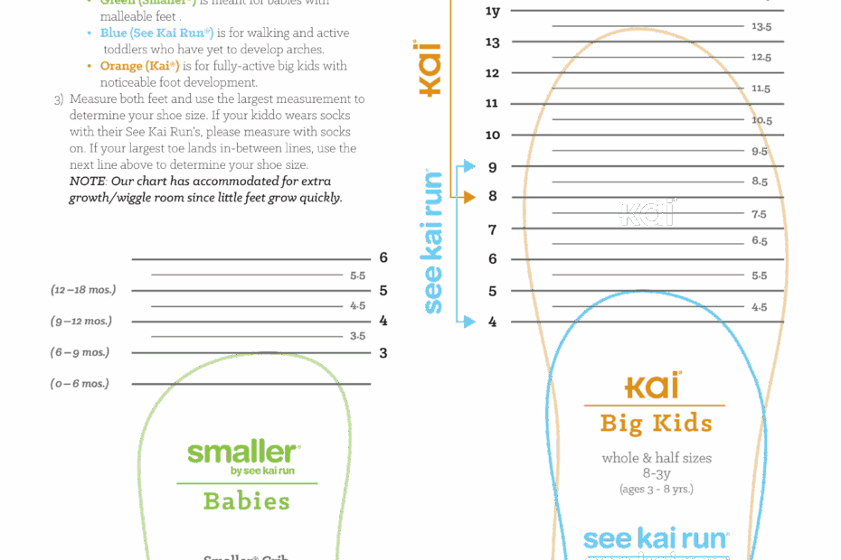 Printable Toddler Shoe Size Chart