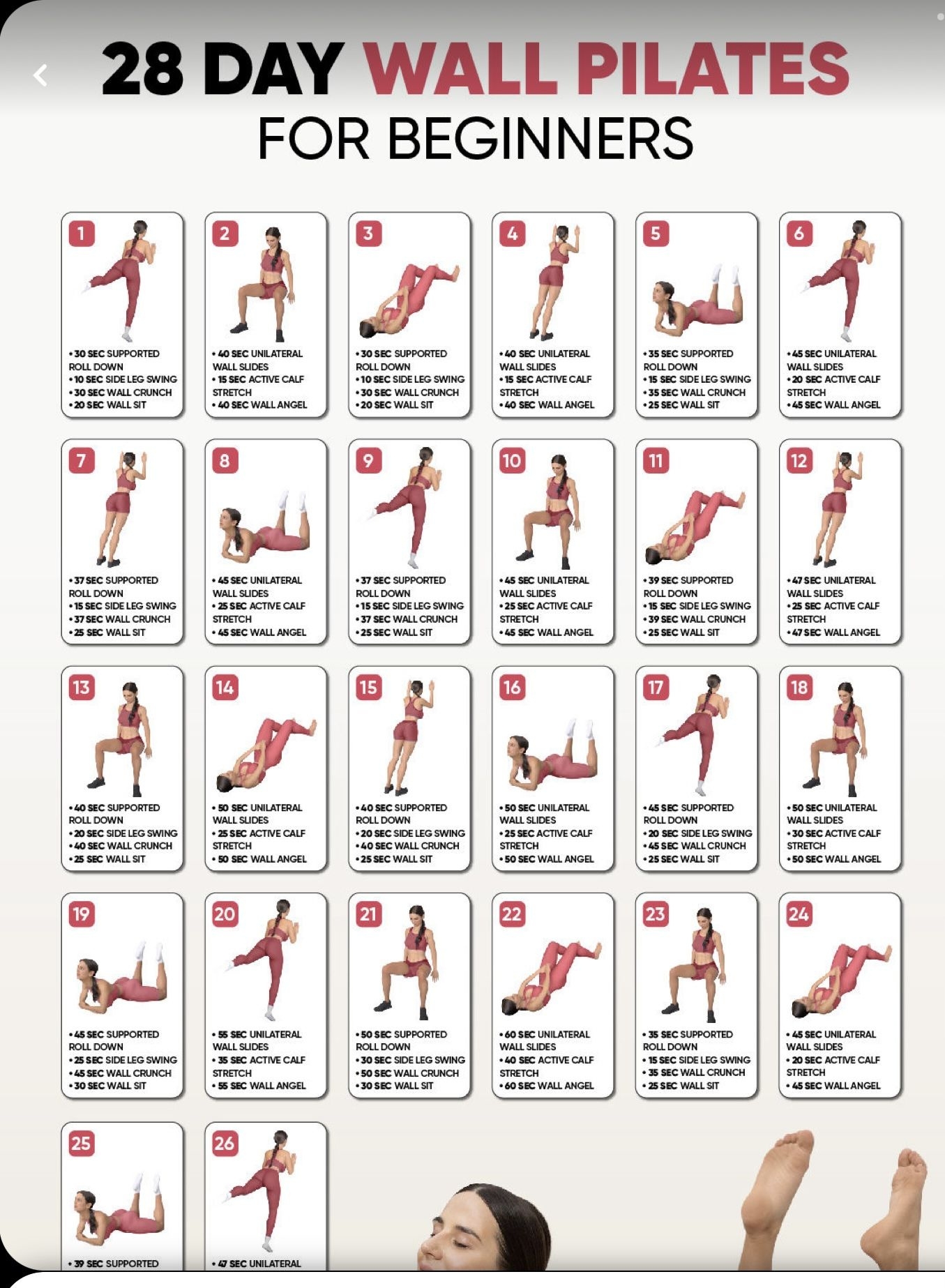 Printable Wall Pilates Chart FREE Printables
