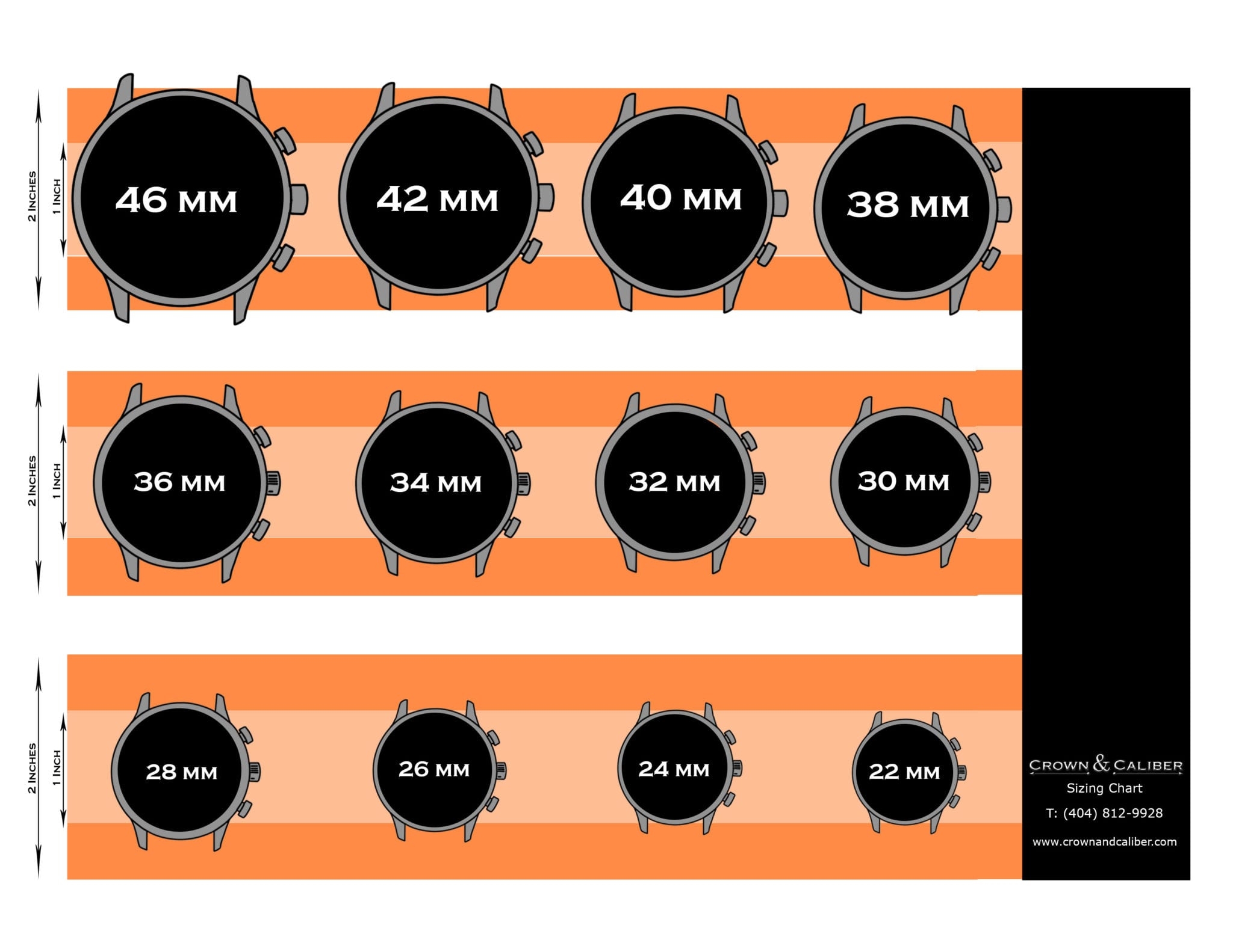 Printable Watch Band Size Chart
