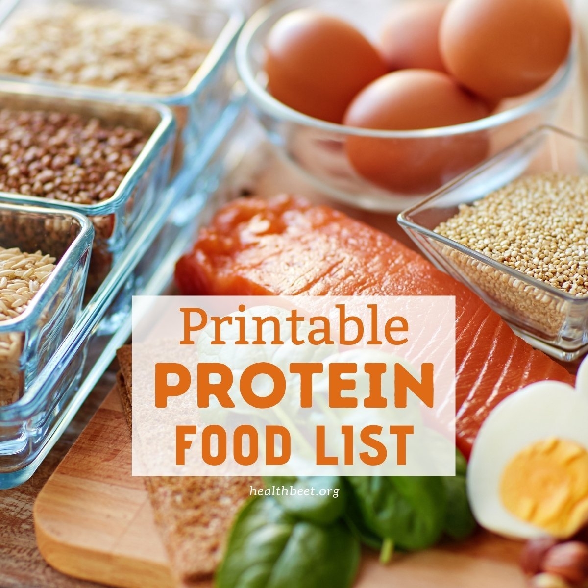 Protein Food Chart Printable