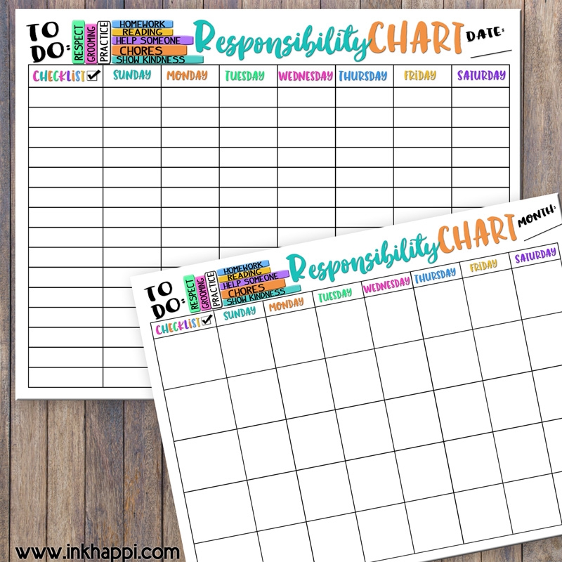 Responsibility Chart Free Printable