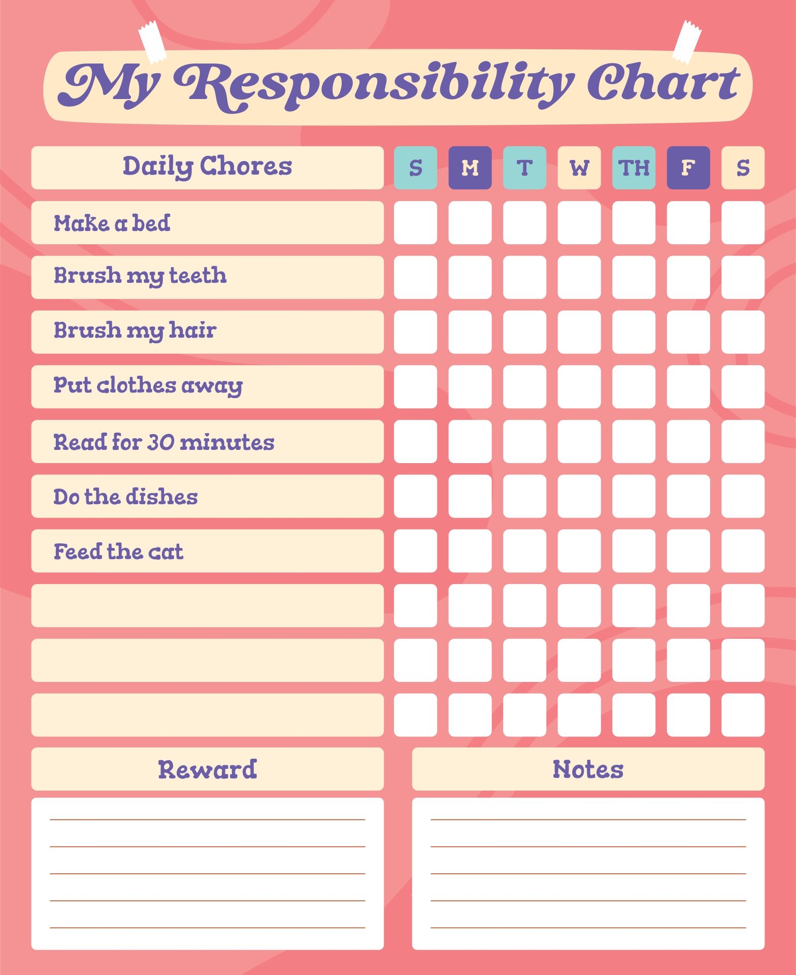 Responsibility Chore Chart 10 Free PDF Printables Printablee