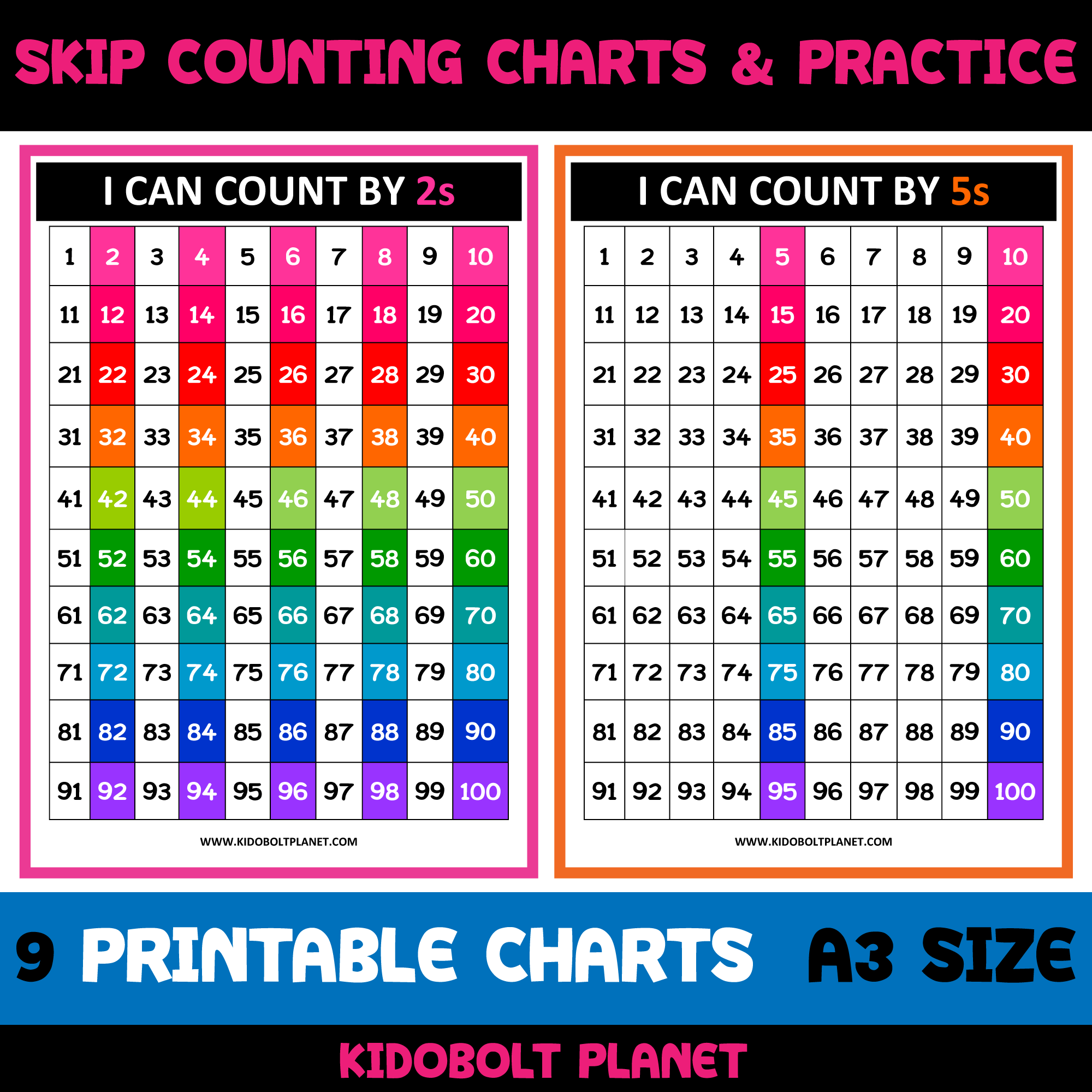 Skip Counting Chart Printable