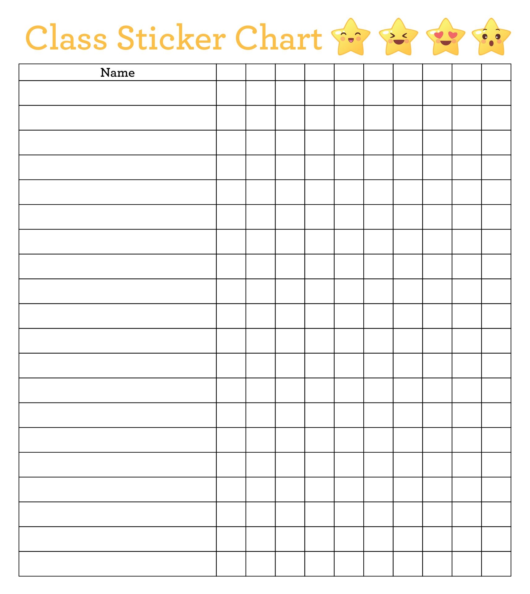 Sticker Charts 10 Free PDF Printables Printablee
