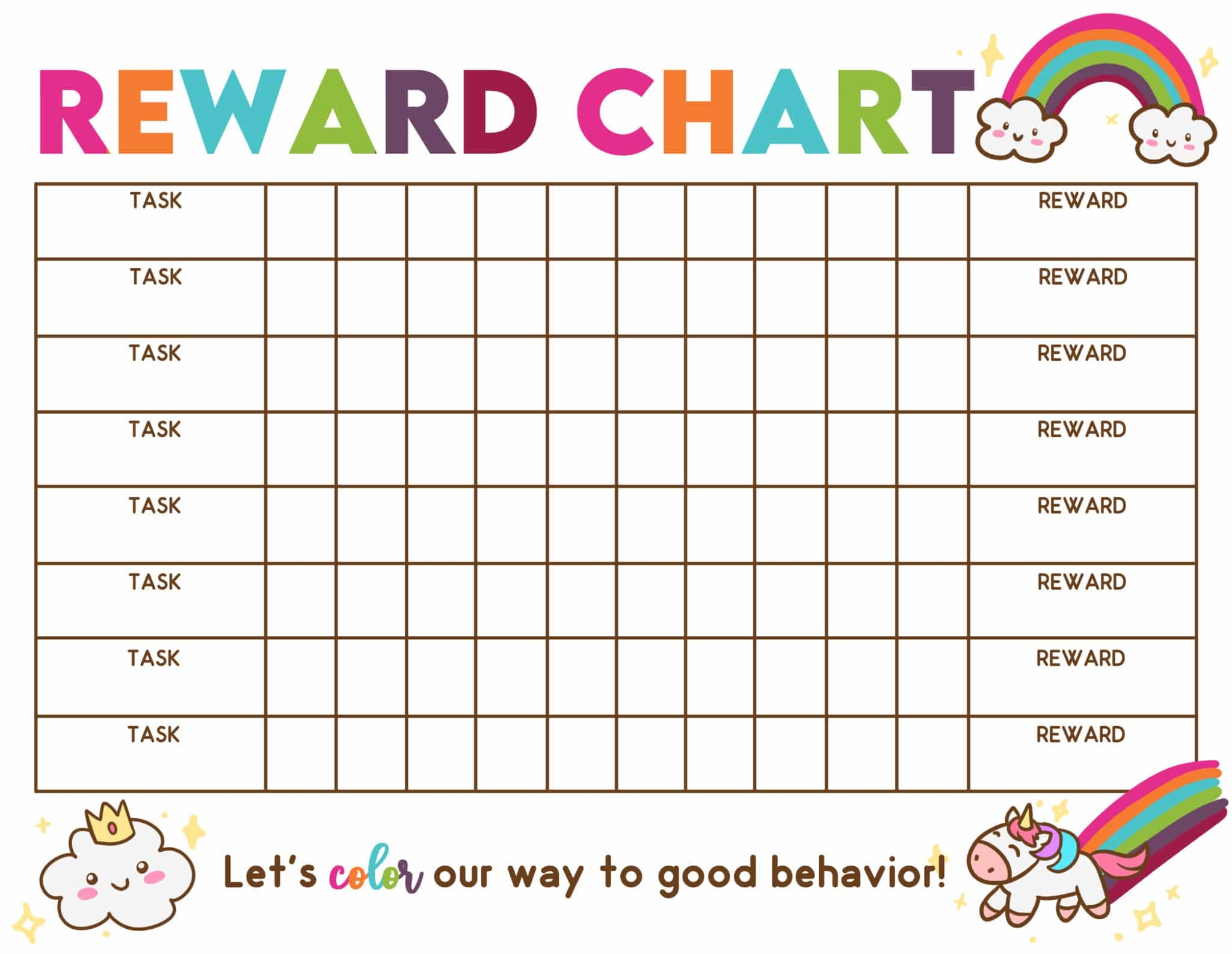 Sticker Reward Chart Printable Printable Blank World