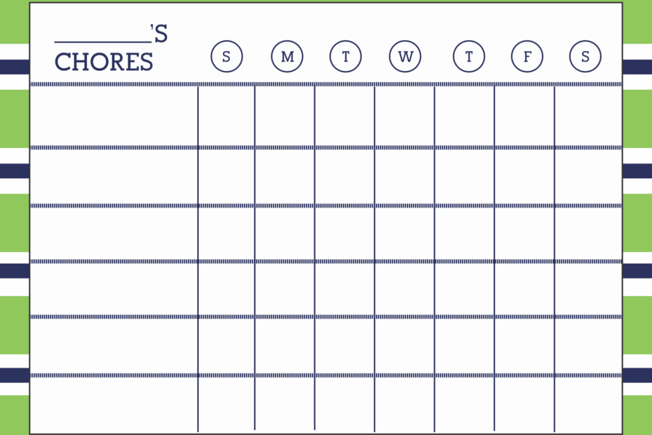 Weekly Chore Chart 10 Free PDF Printables Printablee